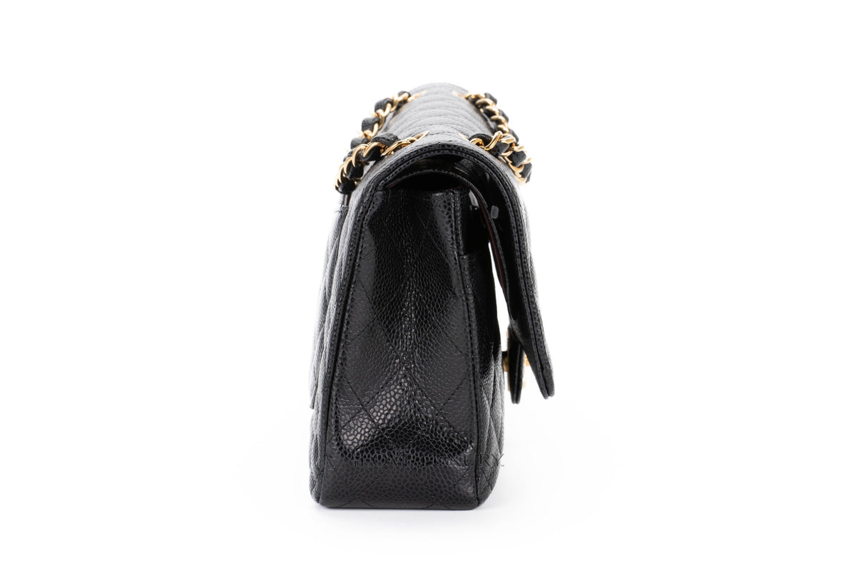 Chanel Medium Classic Flap Black Caviar Gold Hardware - view 5