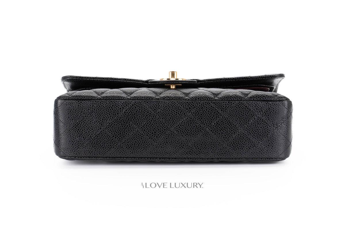 Chanel Medium Classic Flap Black Caviar Gold Hardware - view 6