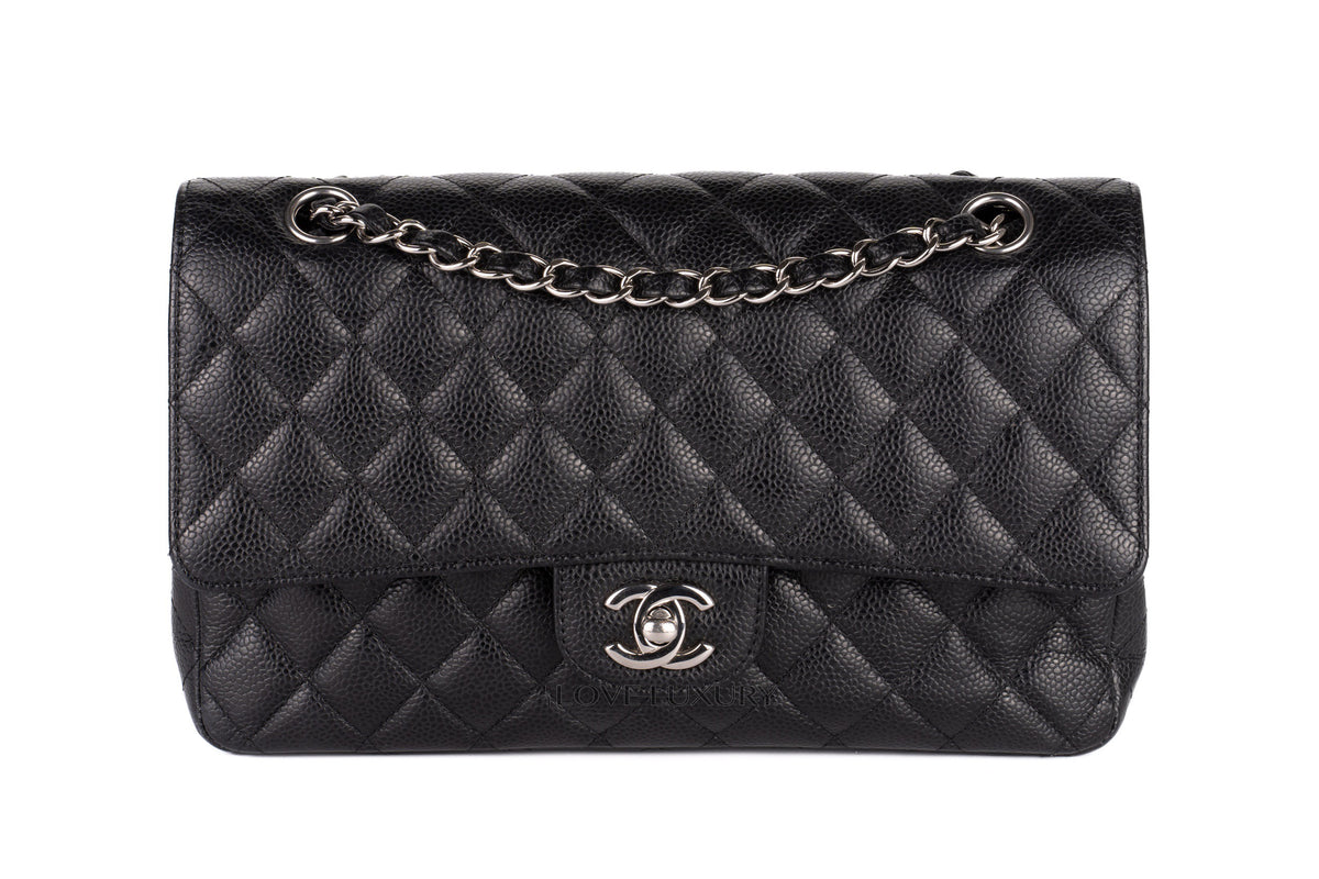 Chanel Medium Classic Flap Black Caviar Silver Hardware - view 1
