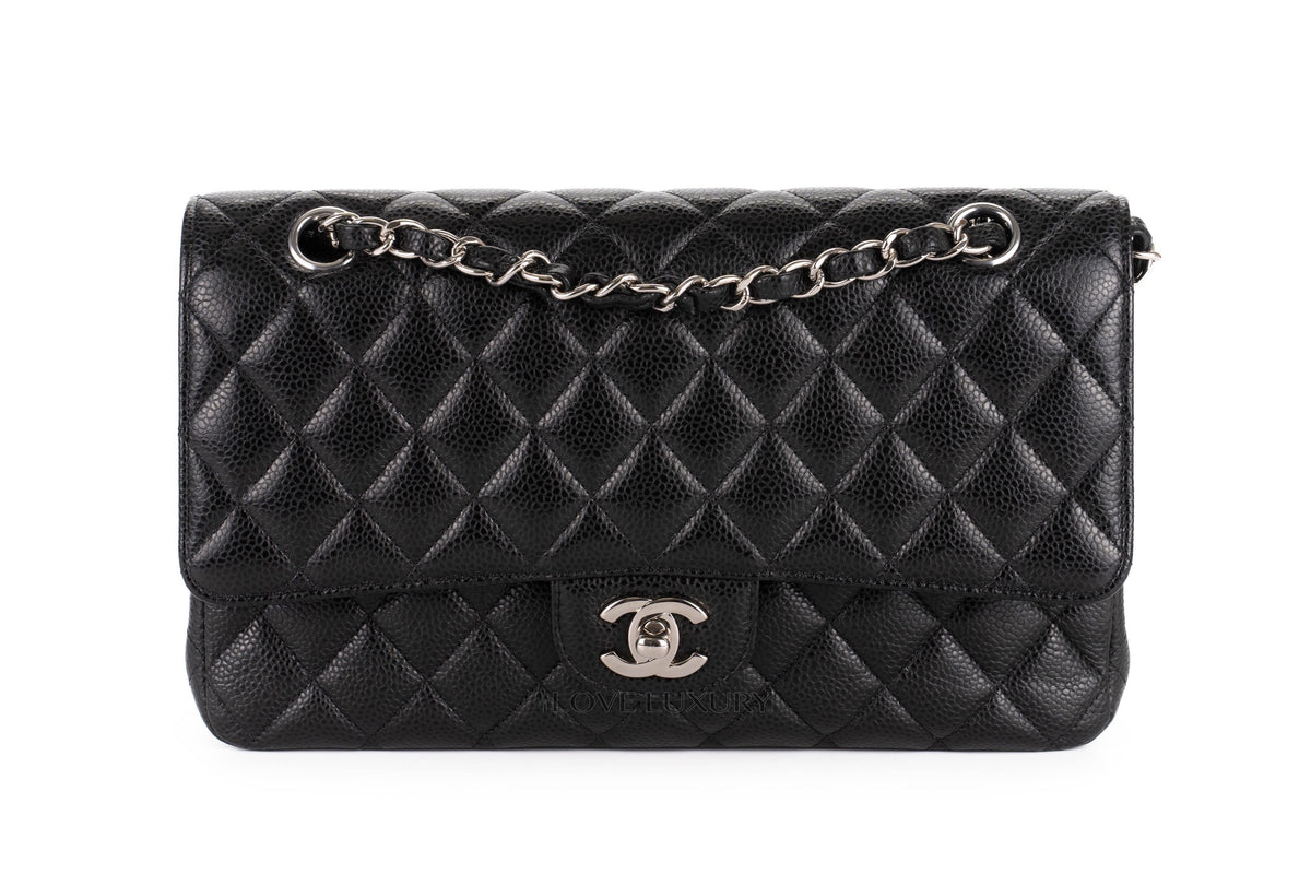 Chanel Medium Classic Flap Black Caviar Silver Hardware - view 1