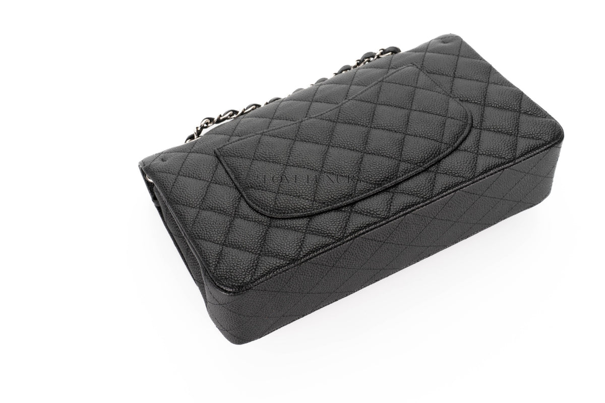 Chanel Medium Classic Flap Black Caviar Silver Hardware - view 14