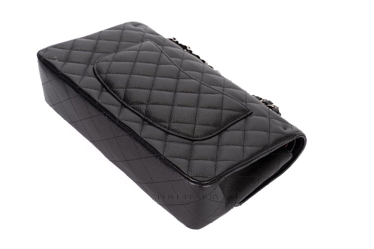 Chanel Medium Classic Flap Black Caviar Silver Hardware - view 15