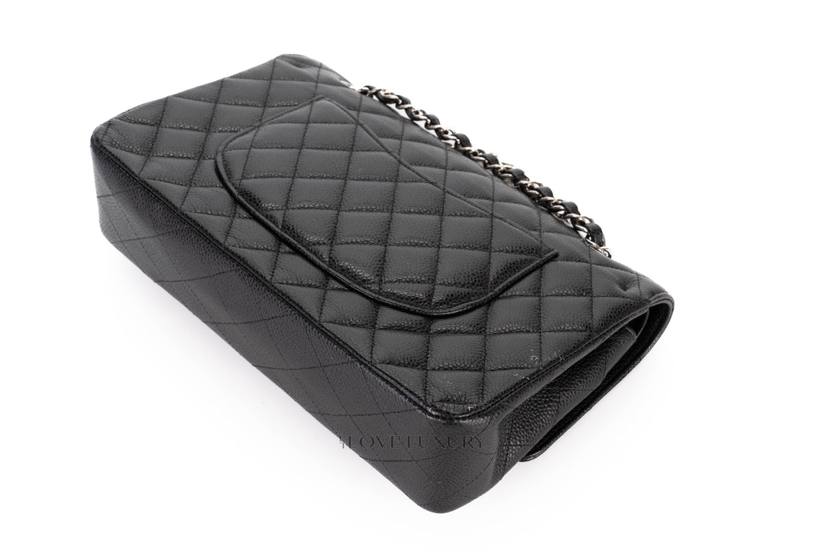 Chanel Medium Classic Flap Black Caviar Silver Hardware - view 15