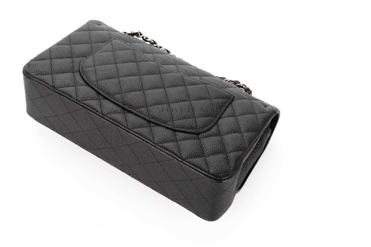 Chanel Medium Classic Flap Black Caviar Silver Hardware - view 15
