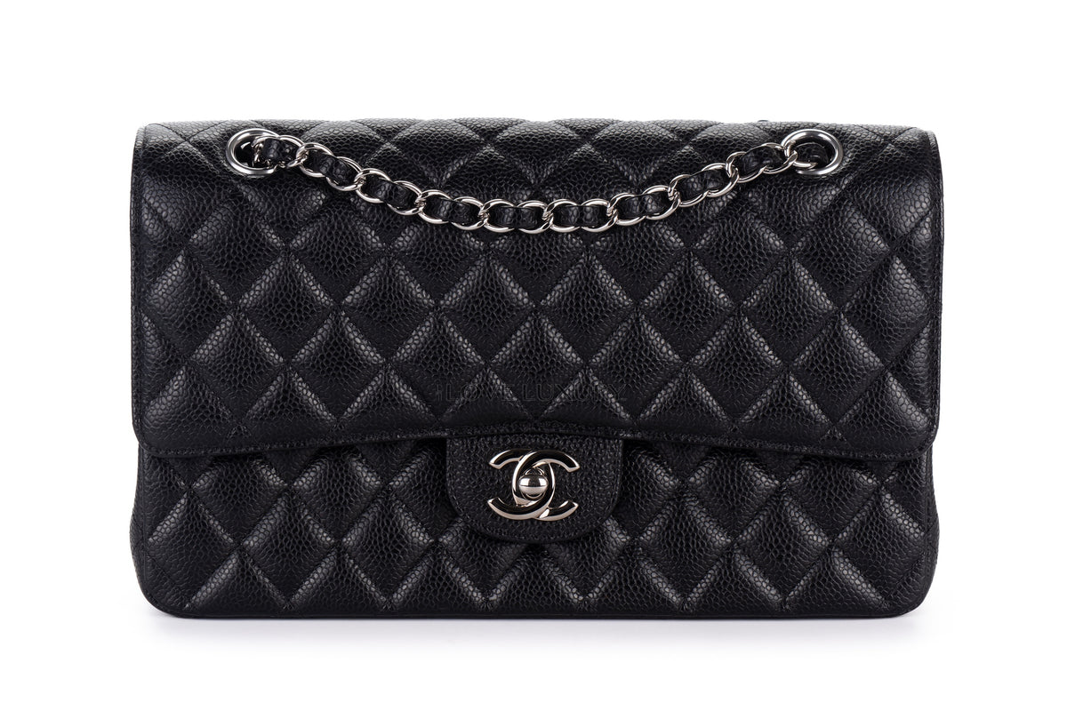 Chanel Medium Classic Flap Black Caviar Silver Hardware - view 1