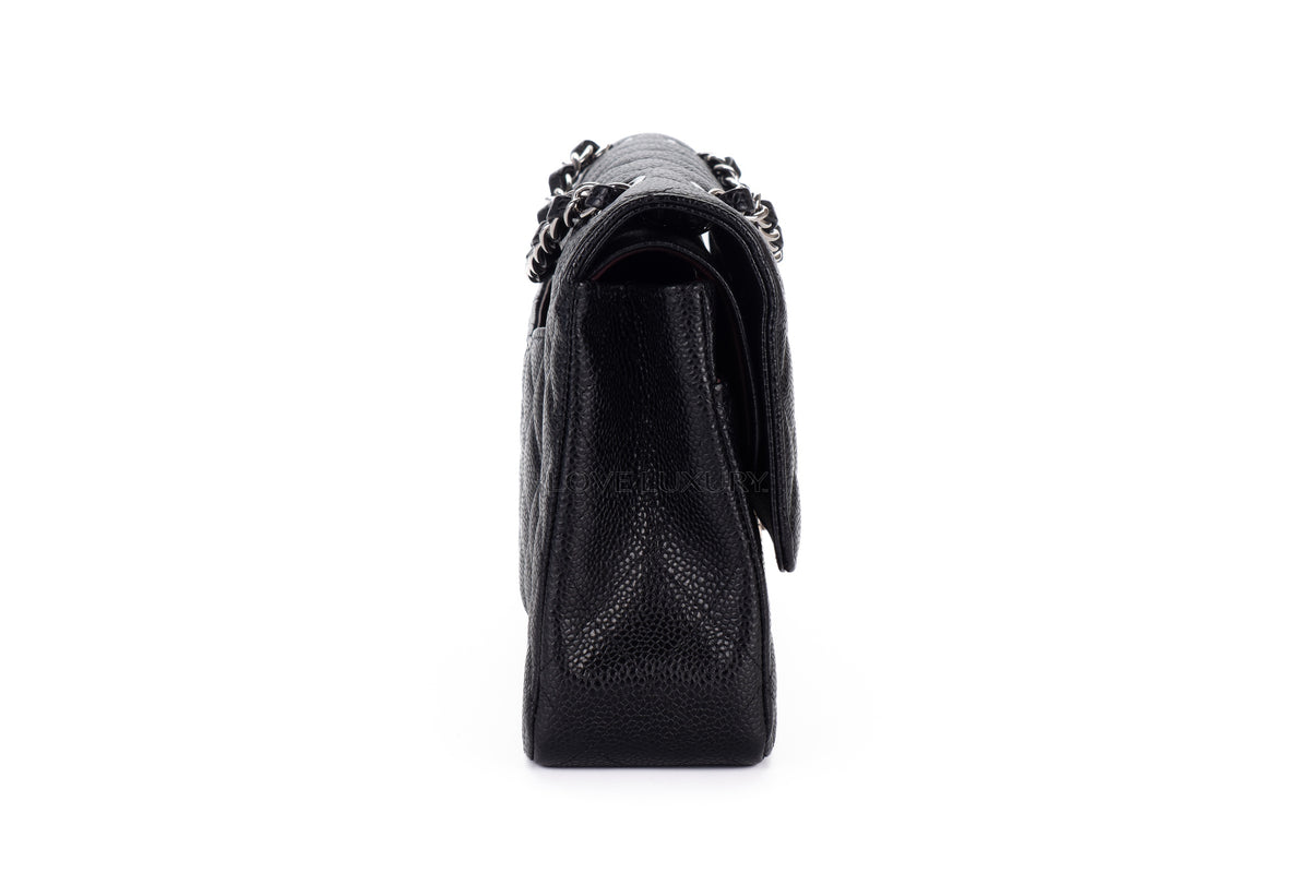 Chanel Medium Classic Flap Black Caviar Silver Hardware - view 5