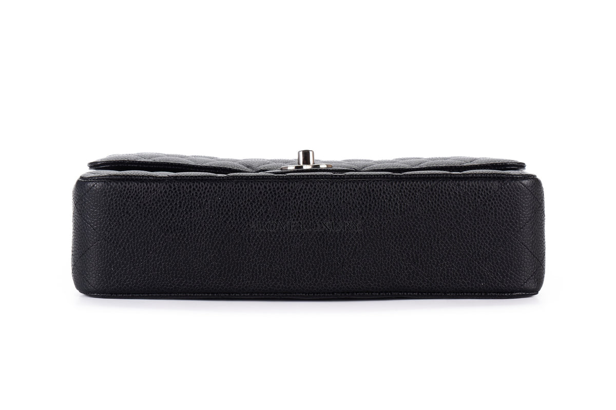 Chanel Medium Classic Flap Black Caviar Silver Hardware - view 6