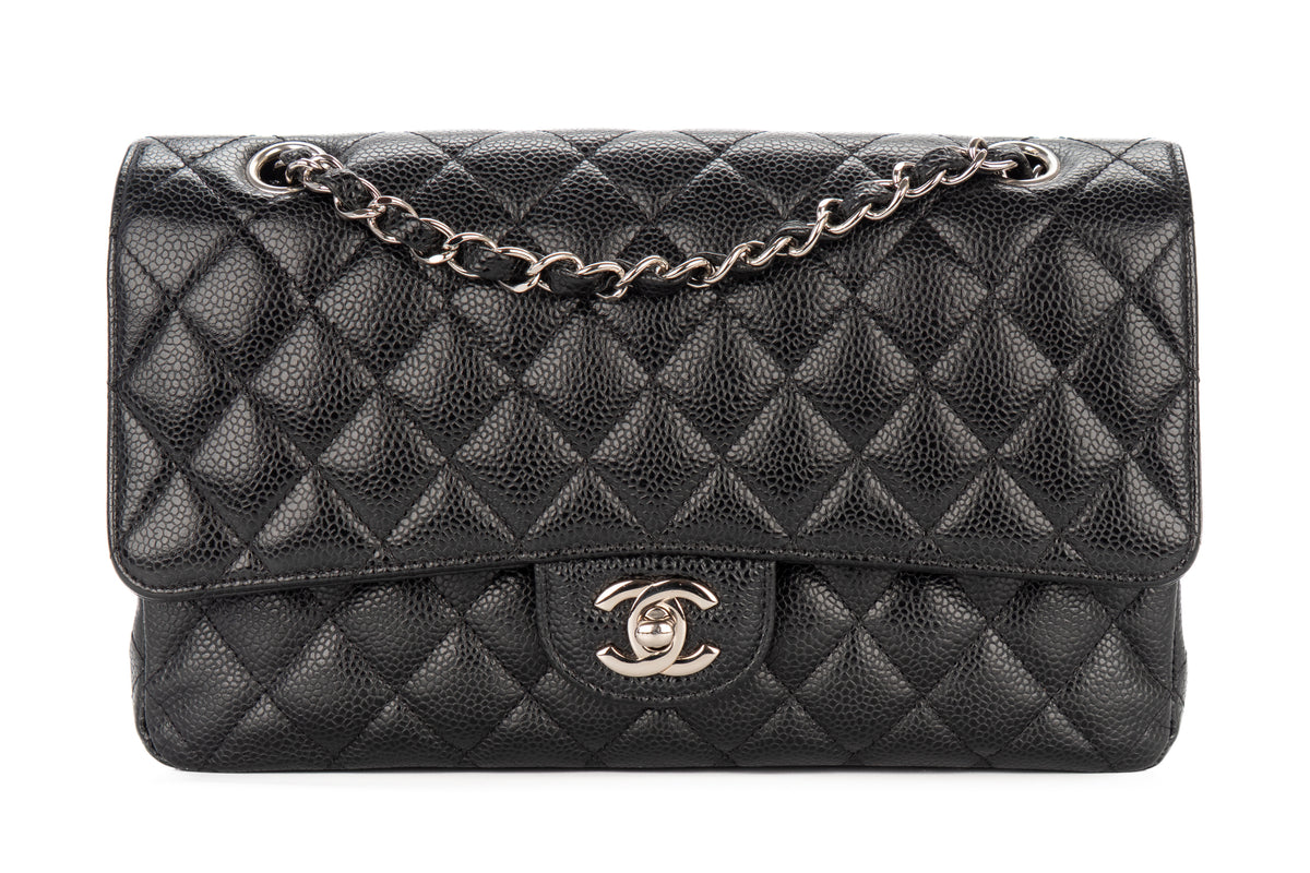 Chanel Medium Classic Flap Black Caviar Silver Hardware - view 1