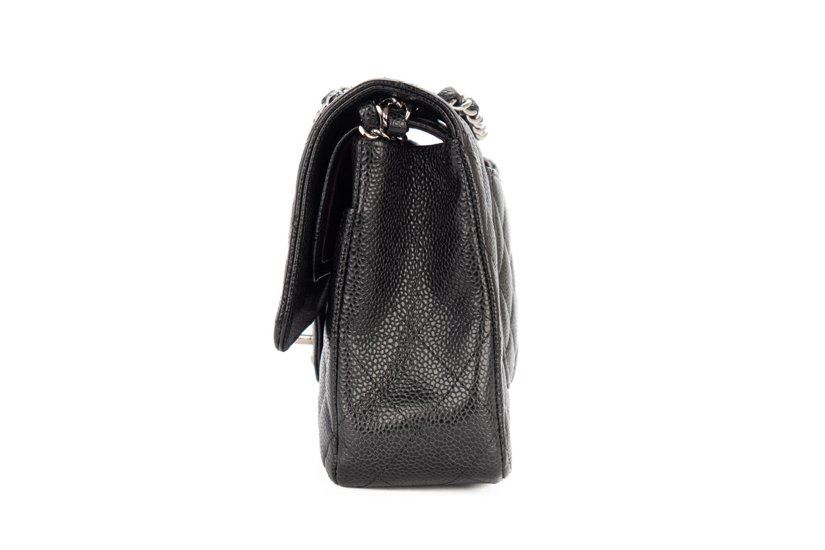 Chanel Medium Classic Flap Black Caviar Silver Hardware - view 4