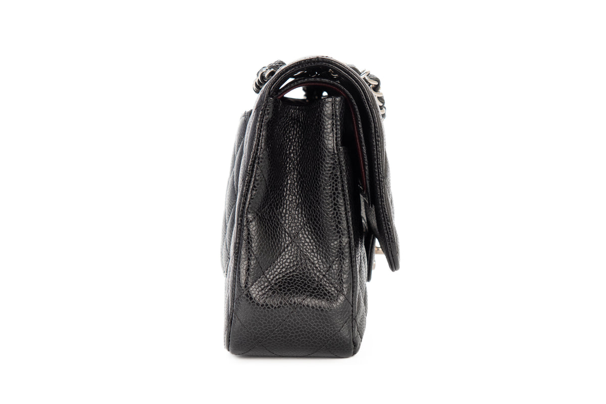 Chanel Medium Classic Flap Black Caviar Silver Hardware - view 5