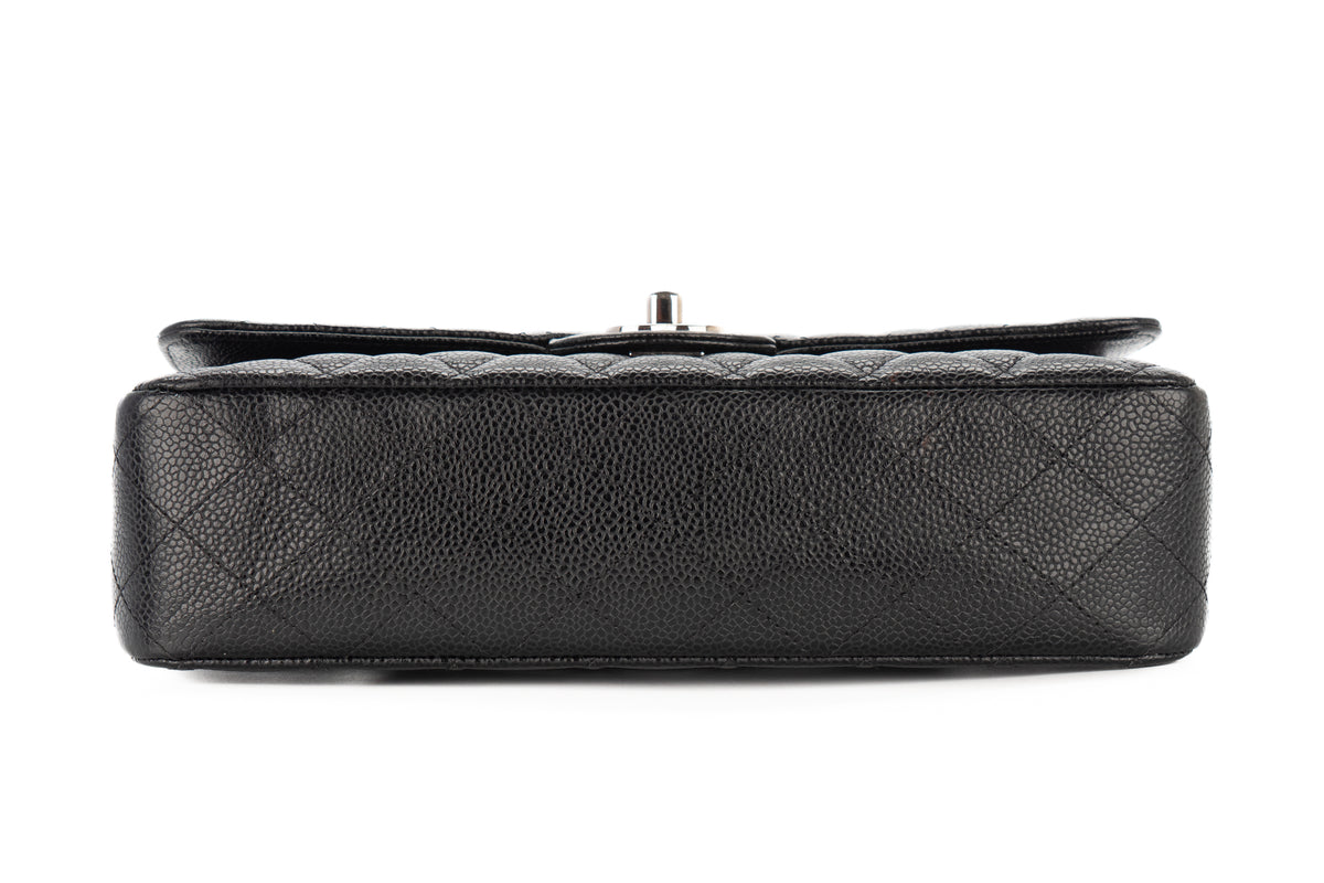 Chanel Medium Classic Flap Black Caviar Silver Hardware - view 6