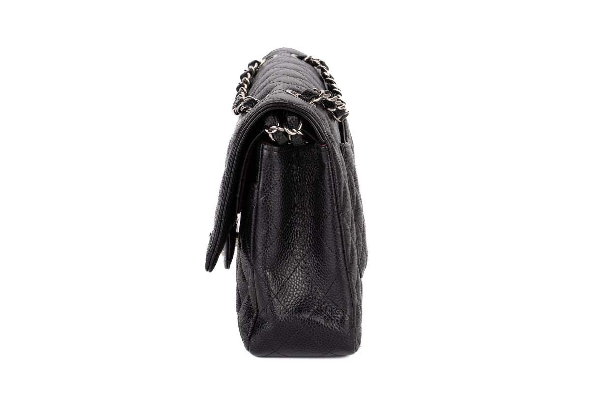 Chanel Medium Classic Flap Black Caviar Silver Hardware - view 4