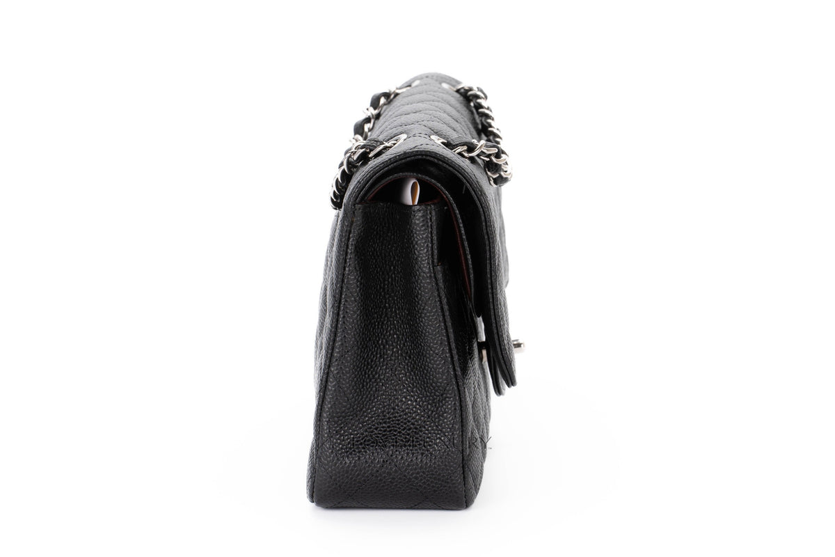 Chanel Medium Classic Flap Black Caviar Silver Hardware - view 5