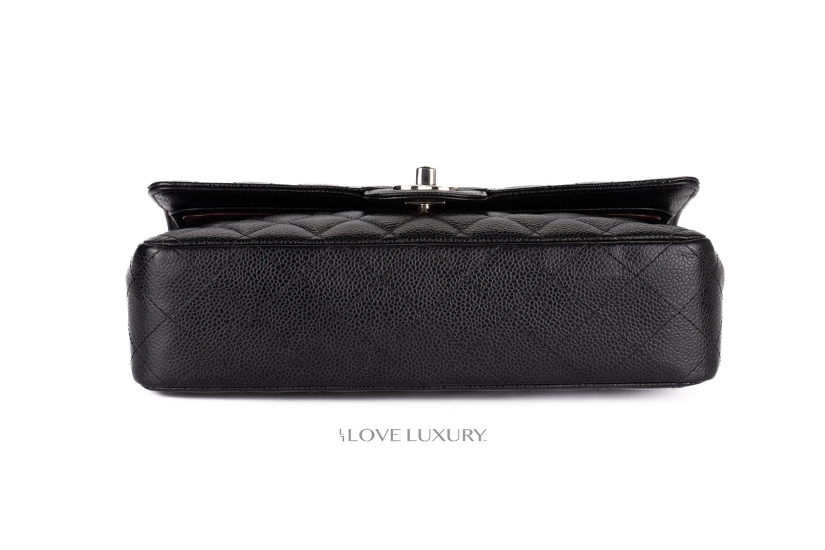 Chanel Medium Classic Flap Black Caviar Silver Hardware - view 6