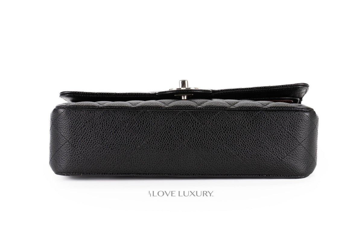 Chanel Medium Classic Flap Black Caviar Silver Hardware - view 6