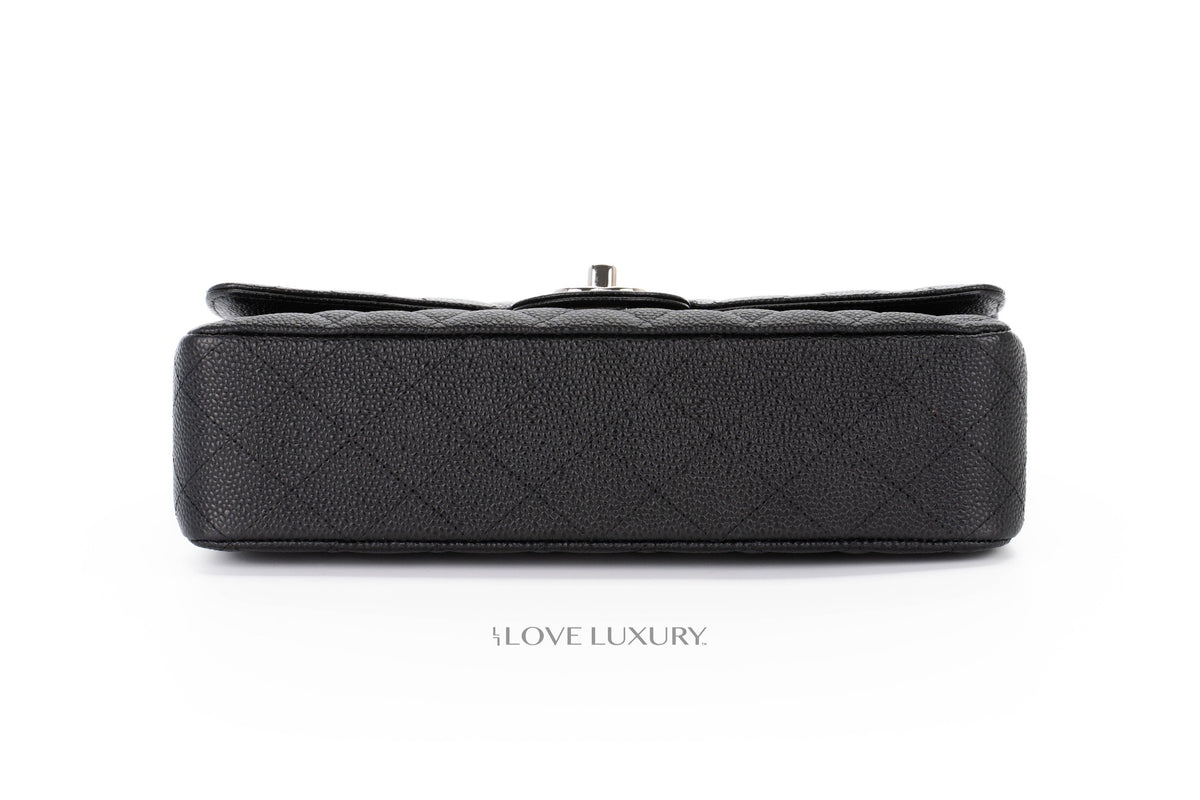 Chanel Medium Classic Flap Black Caviar Silver Hardware - view 6