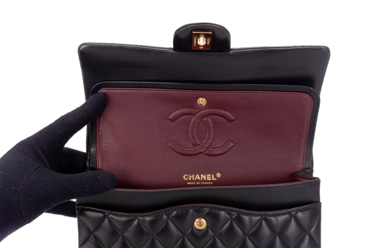 Chanel Medium Classic Flap Black Lambskin Gold Hardware - view 10