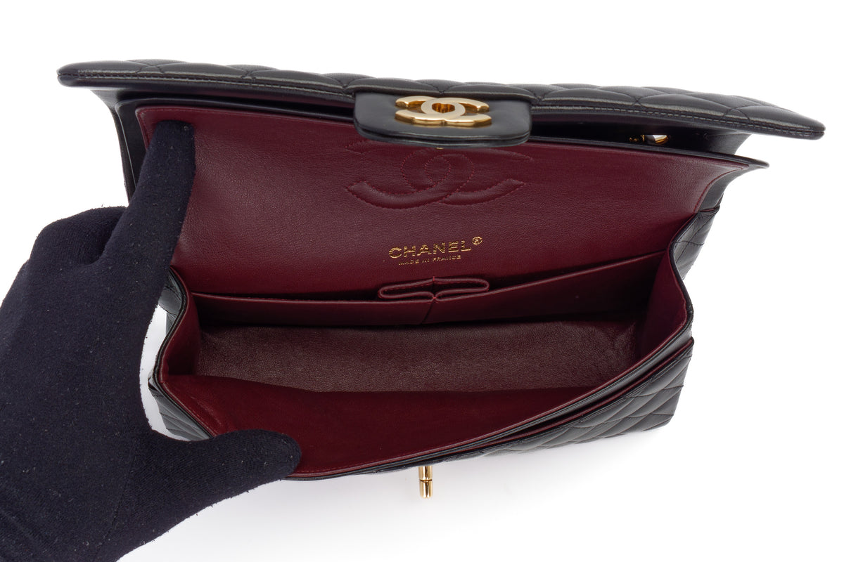 Chanel Medium Classic Flap Black Lambskin Gold Hardware - view 11
