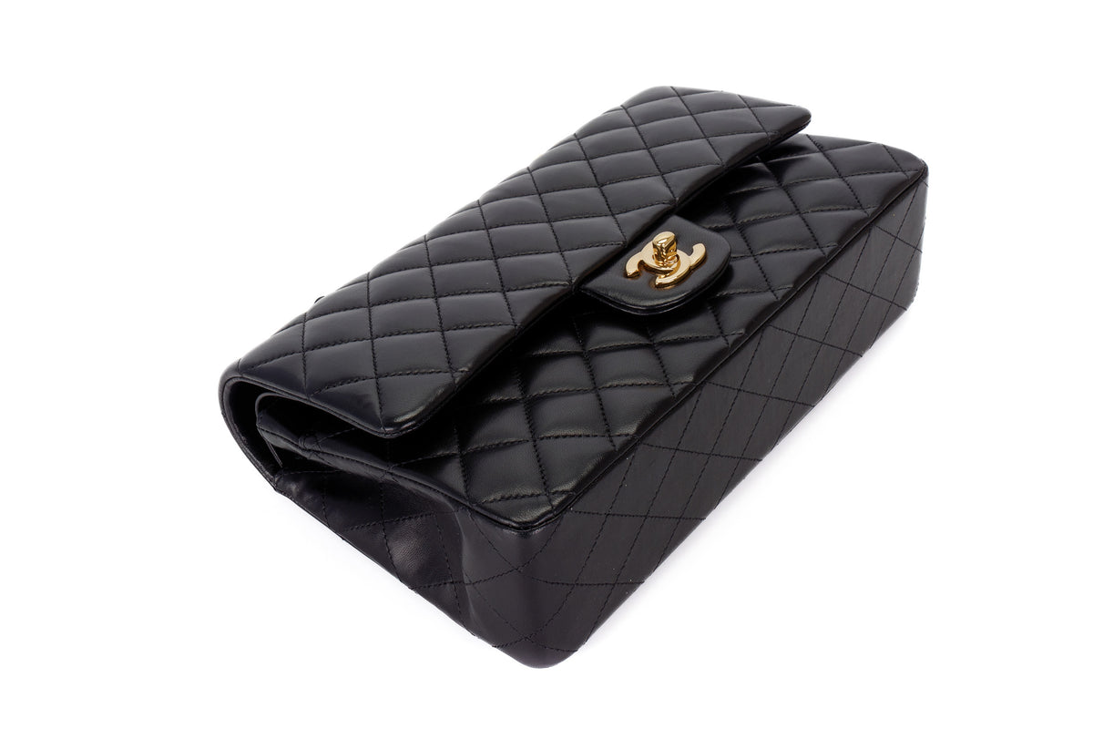 Chanel Medium Classic Flap Black Lambskin Gold Hardware - view 12