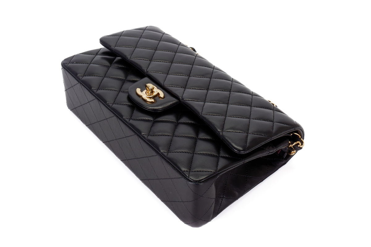 Chanel Medium Classic Flap Black Lambskin Gold Hardware - view 13