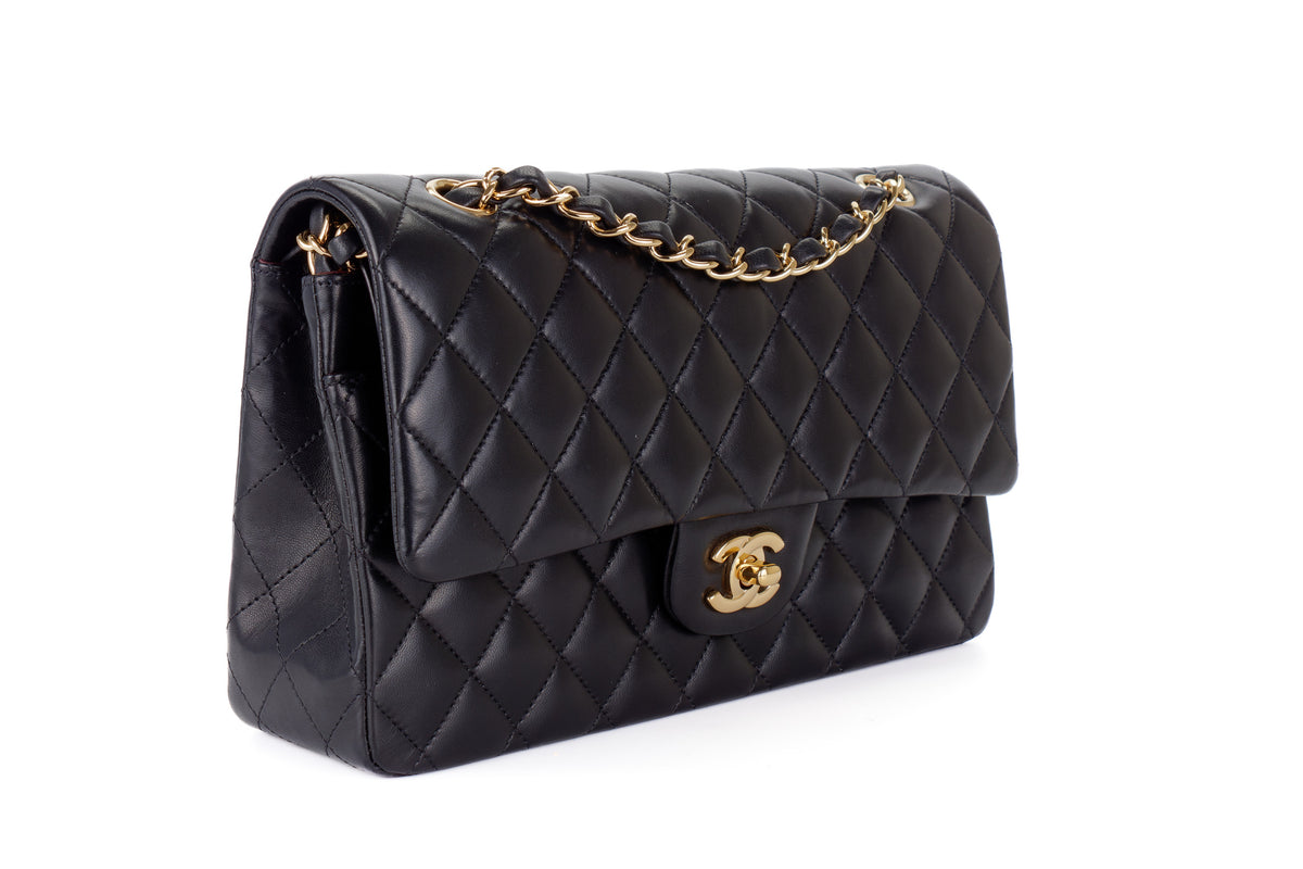 Chanel Medium Classic Flap Black Lambskin Gold Hardware - view 2