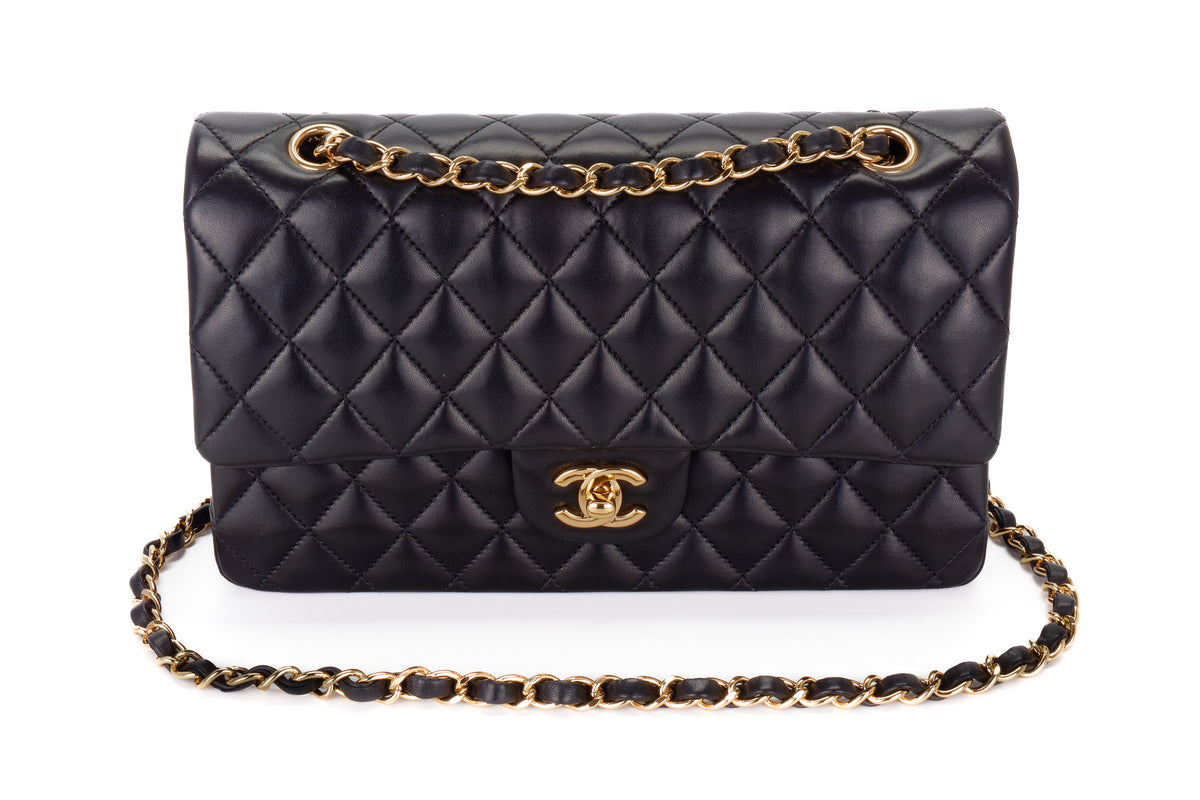 Chanel Medium Classic Flap Black Lambskin Gold Hardware - view 7