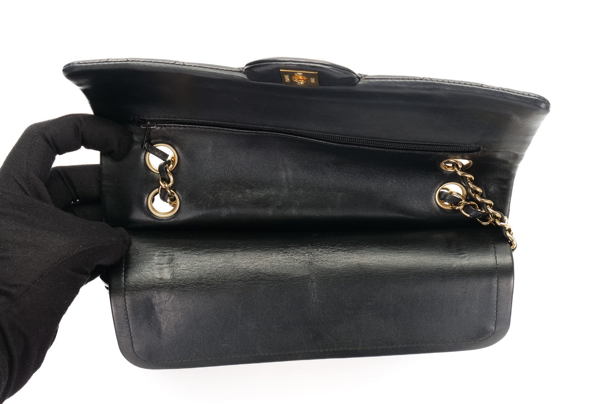 Chanel Medium Classic Flap Black Lambskin Gold Hardware - view 11