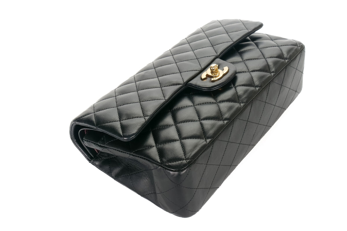 Chanel Medium Classic Flap Black Lambskin Gold Hardware - view 12