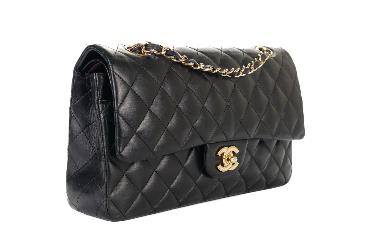 Chanel Medium Classic Flap Black Lambskin Gold Hardware - view 2