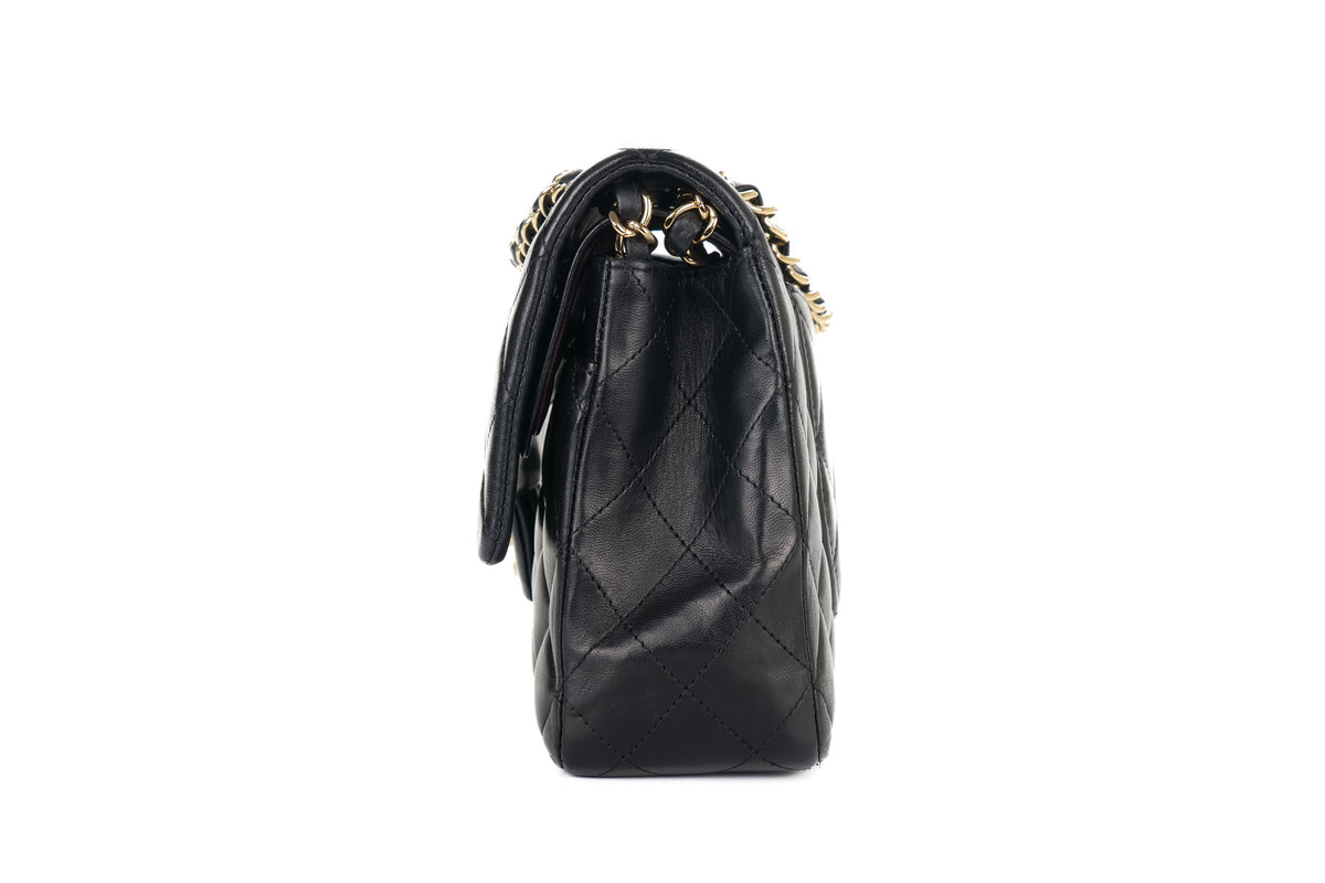 Chanel Medium Classic Flap Black Lambskin Gold Hardware - view 4