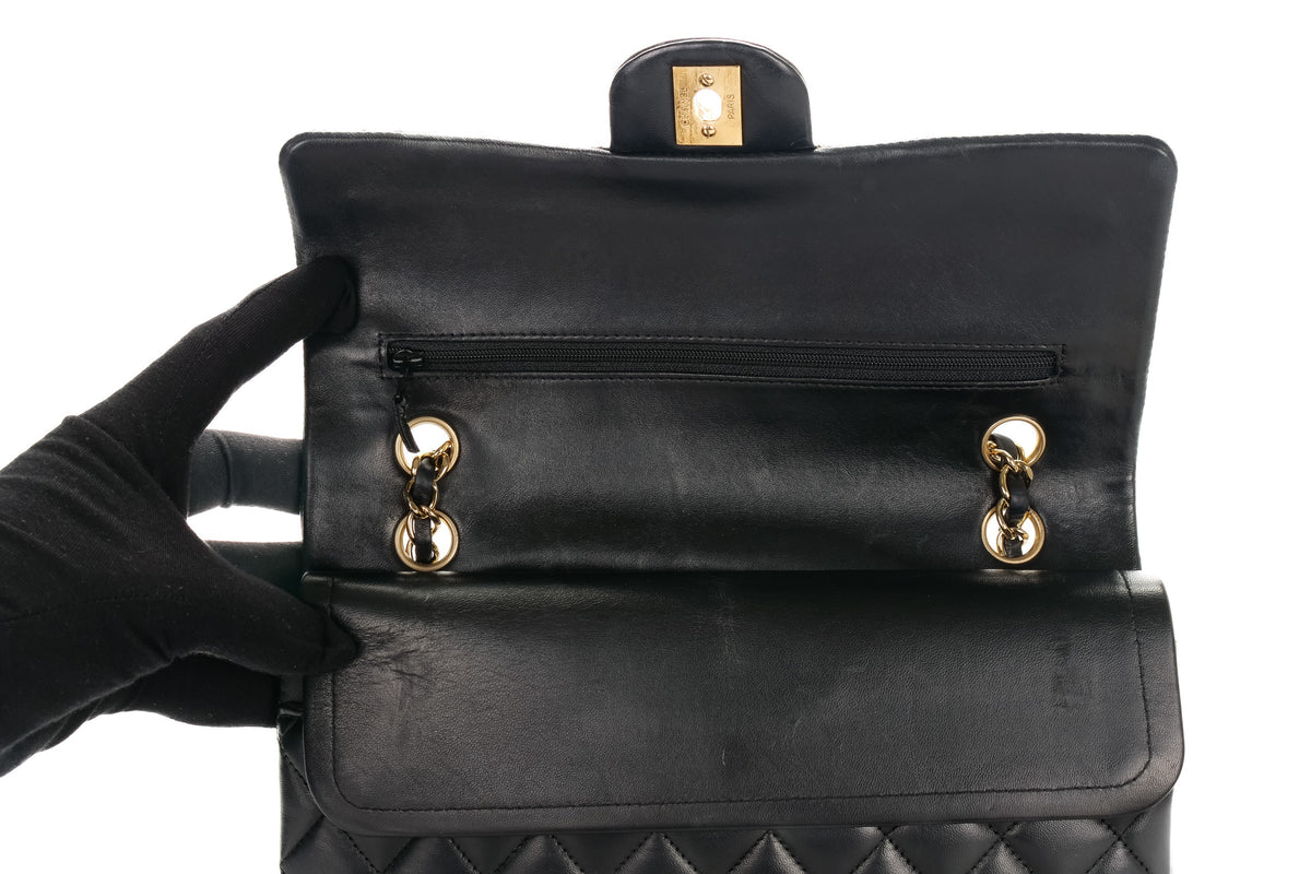 Chanel Medium Classic Flap Black Lambskin Gold Hardware - view 8