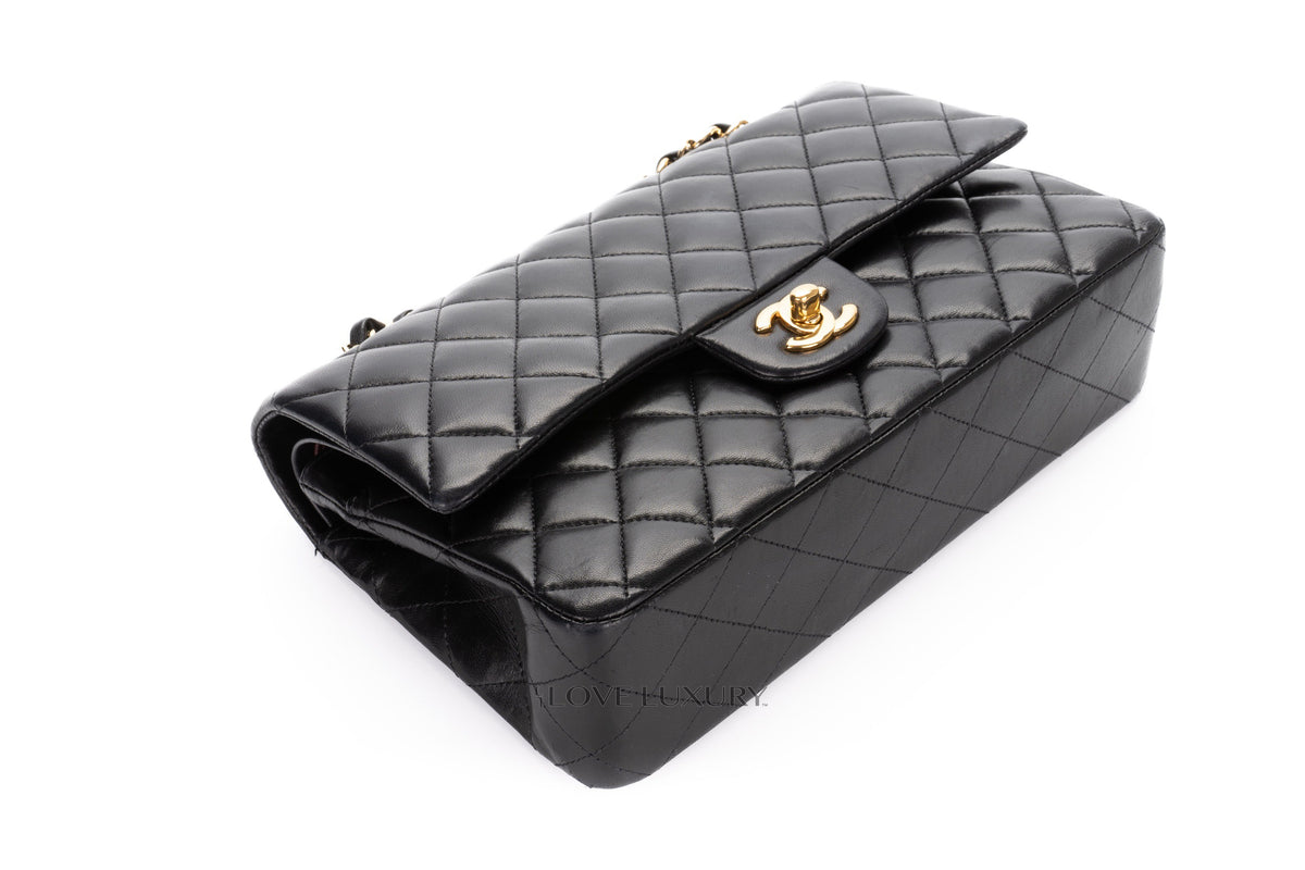 Chanel Medium Classic Flap Black Lambskin Gold Hardware - view 13