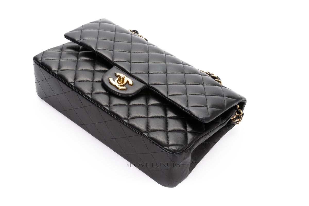 Chanel Medium Classic Flap Black Lambskin Gold Hardware - view 14