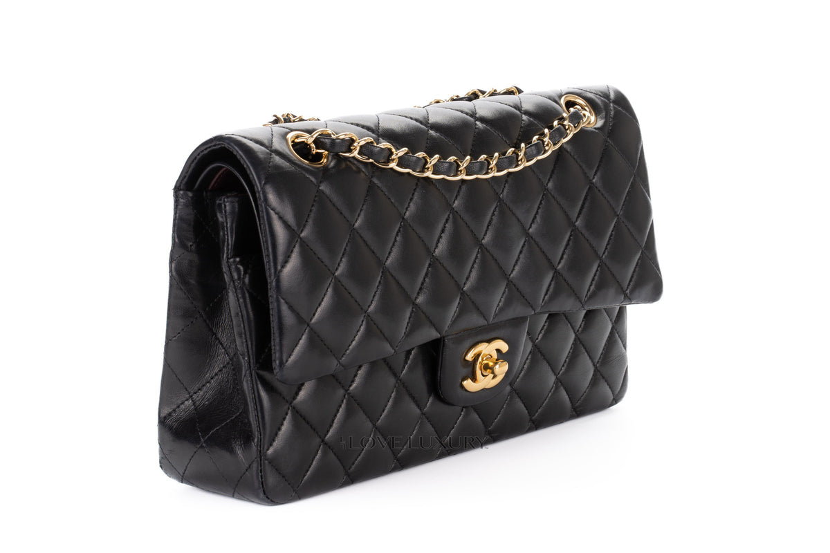 Chanel Medium Classic Flap Black Lambskin Gold Hardware - view 2