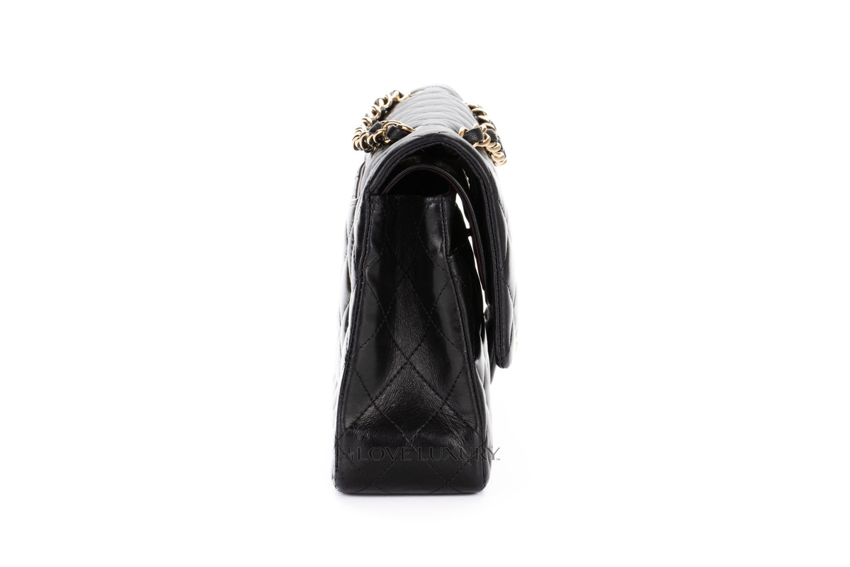 Chanel Medium Classic Flap Black Lambskin Gold Hardware - view 5