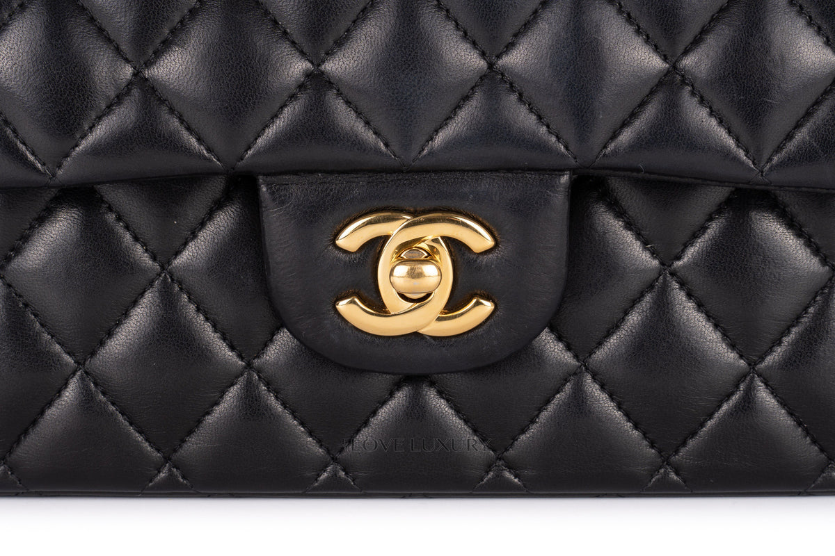 Chanel Medium Classic Flap Black Lambskin Gold Hardware - view 7