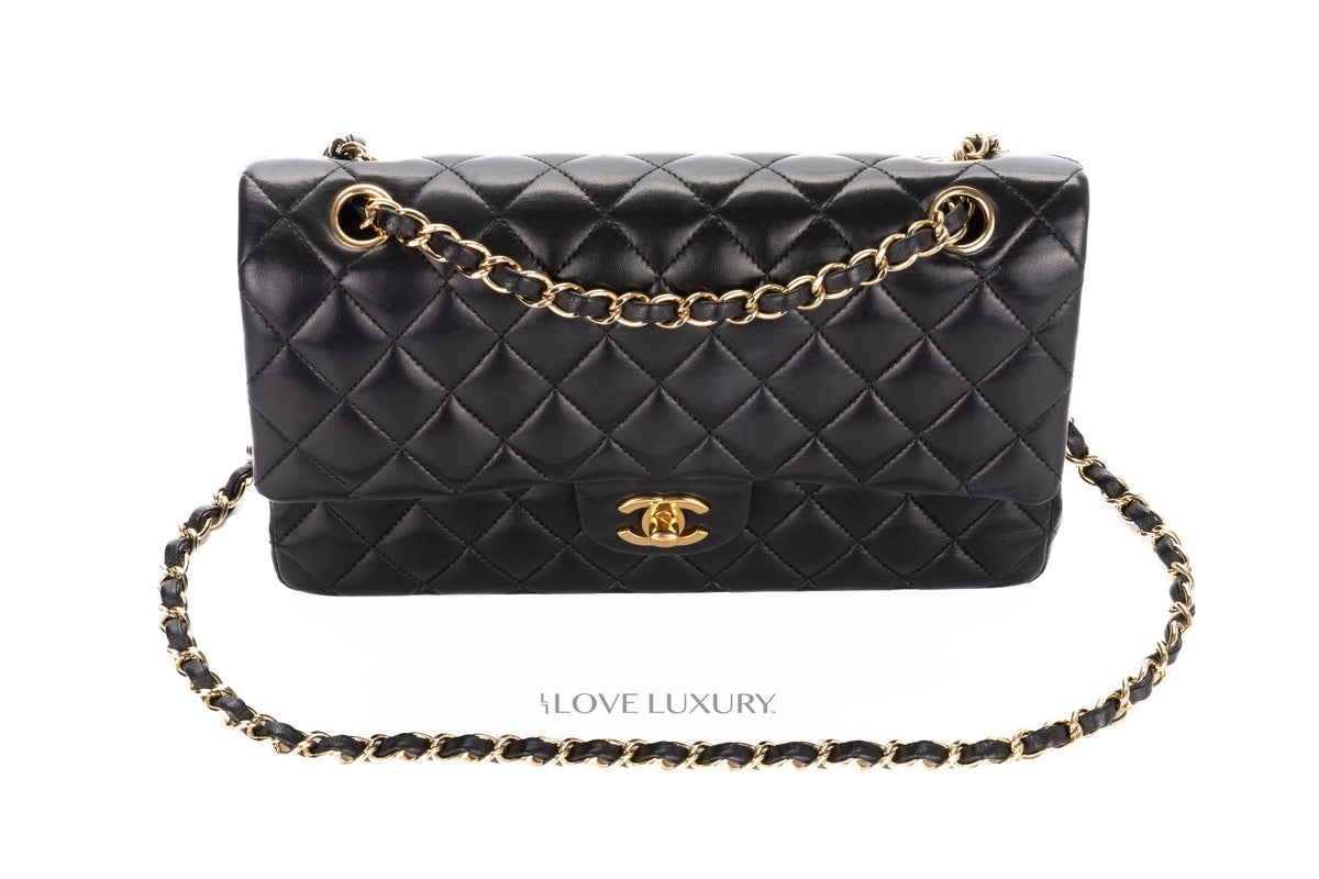 Chanel Medium Classic Flap Black Lambskin Gold Hardware - view 8