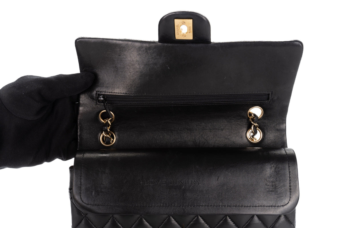 Chanel Medium Classic Flap Black Lambskin Gold Hardware - view 9