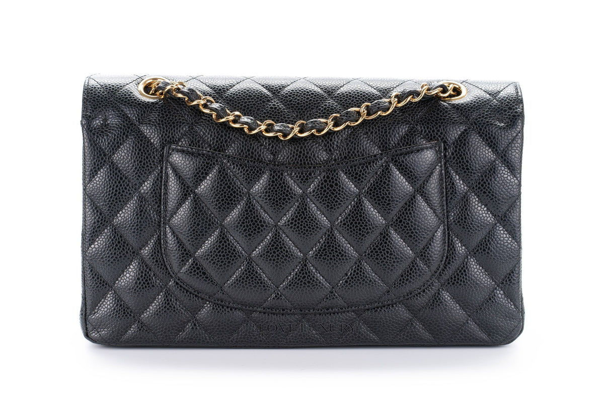 Chanel Medium Classic Flap Black Caviar Gold Hardware - view 3