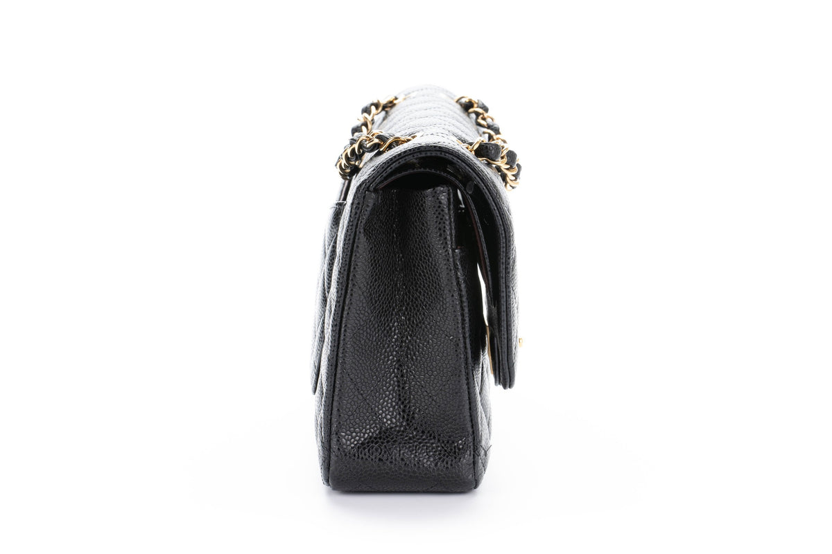 Chanel Medium Classic Flap Black Caviar Gold Hardware - view 5