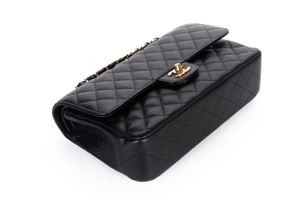 Chanel Medium Classic Flap Black Caviar Gold Hardware - view 11