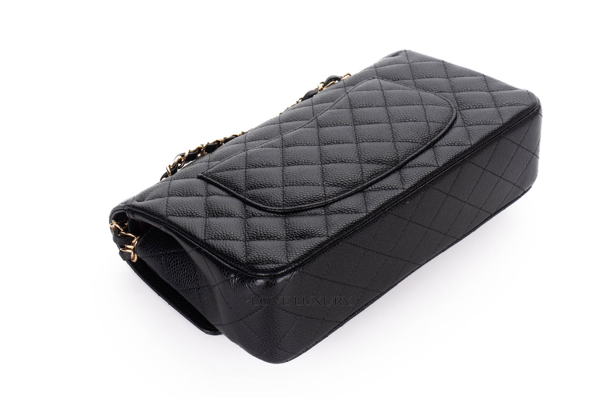 Chanel Medium Classic Flap Black Caviar Gold Hardware - view 13