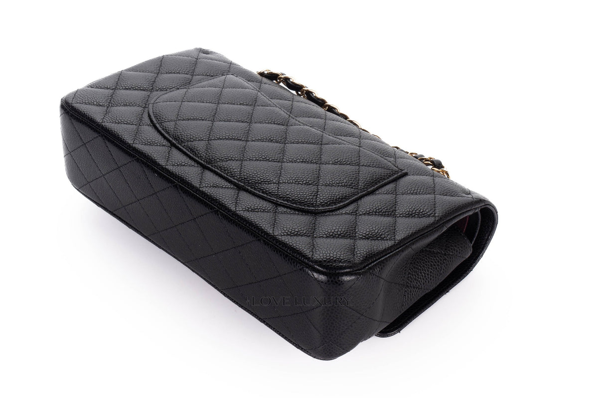 Chanel Medium Classic Flap Black Caviar Gold Hardware - view 14
