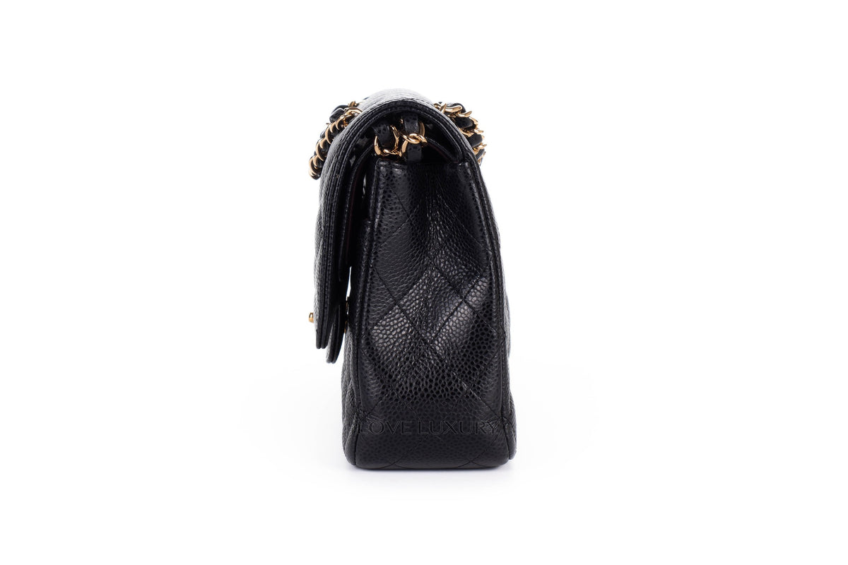 Chanel Medium Classic Flap Black Caviar Gold Hardware - view 3
