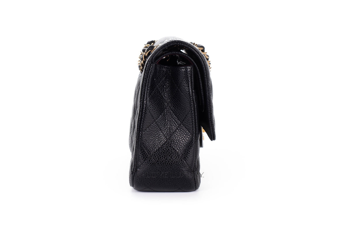 Chanel Medium Classic Flap Black Caviar Gold Hardware - view 4