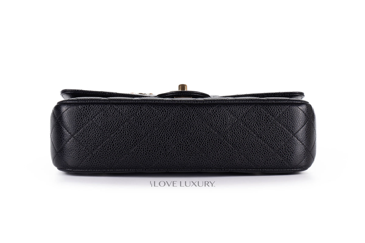 Chanel Medium Classic Flap Black Caviar Gold Hardware - view 5