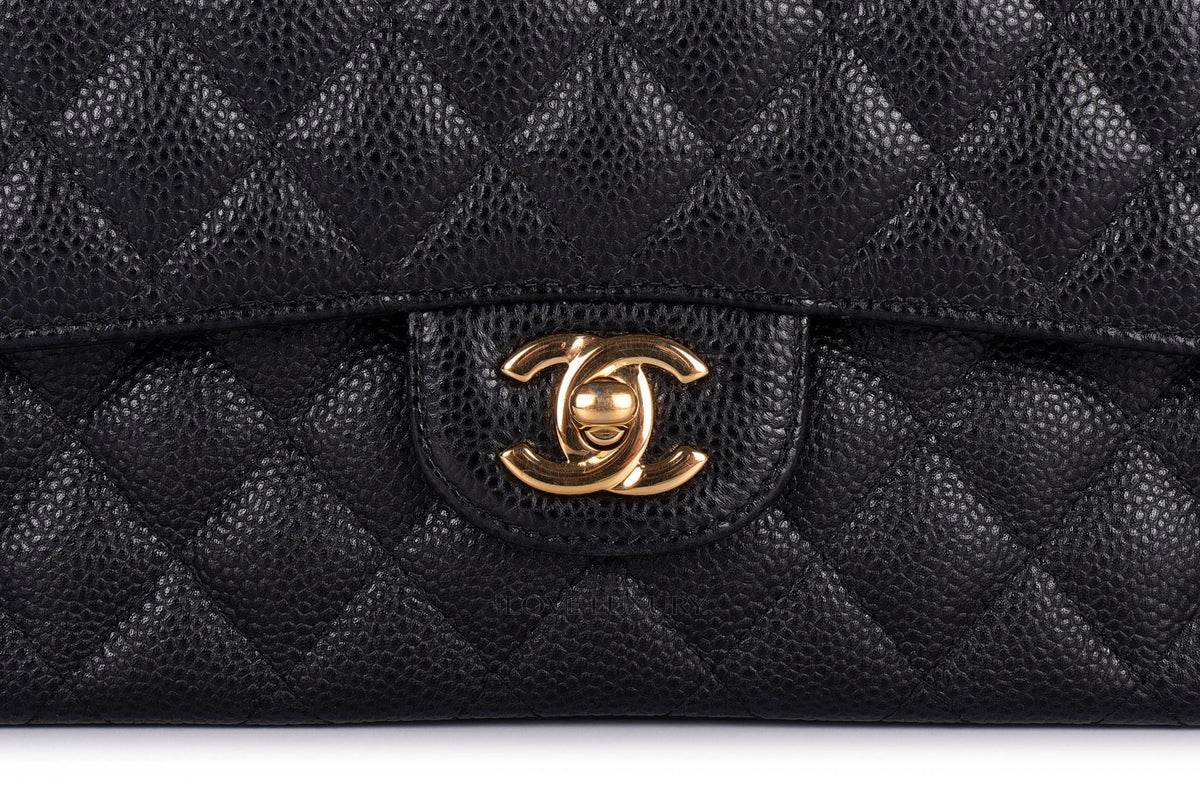 Chanel Medium Classic Flap Black Caviar Gold Hardware - view 6