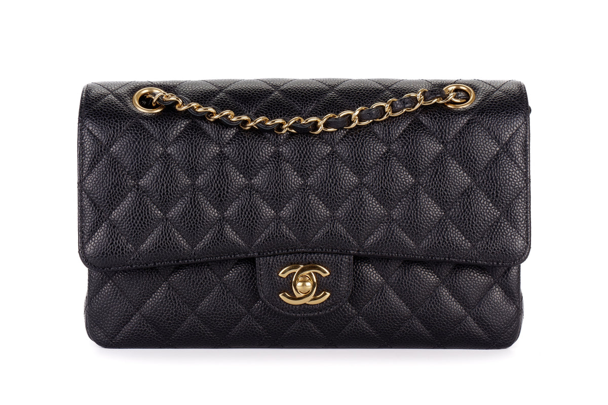 Chanel Medium Classic Flap Black Caviar Gold Hardware - view 1