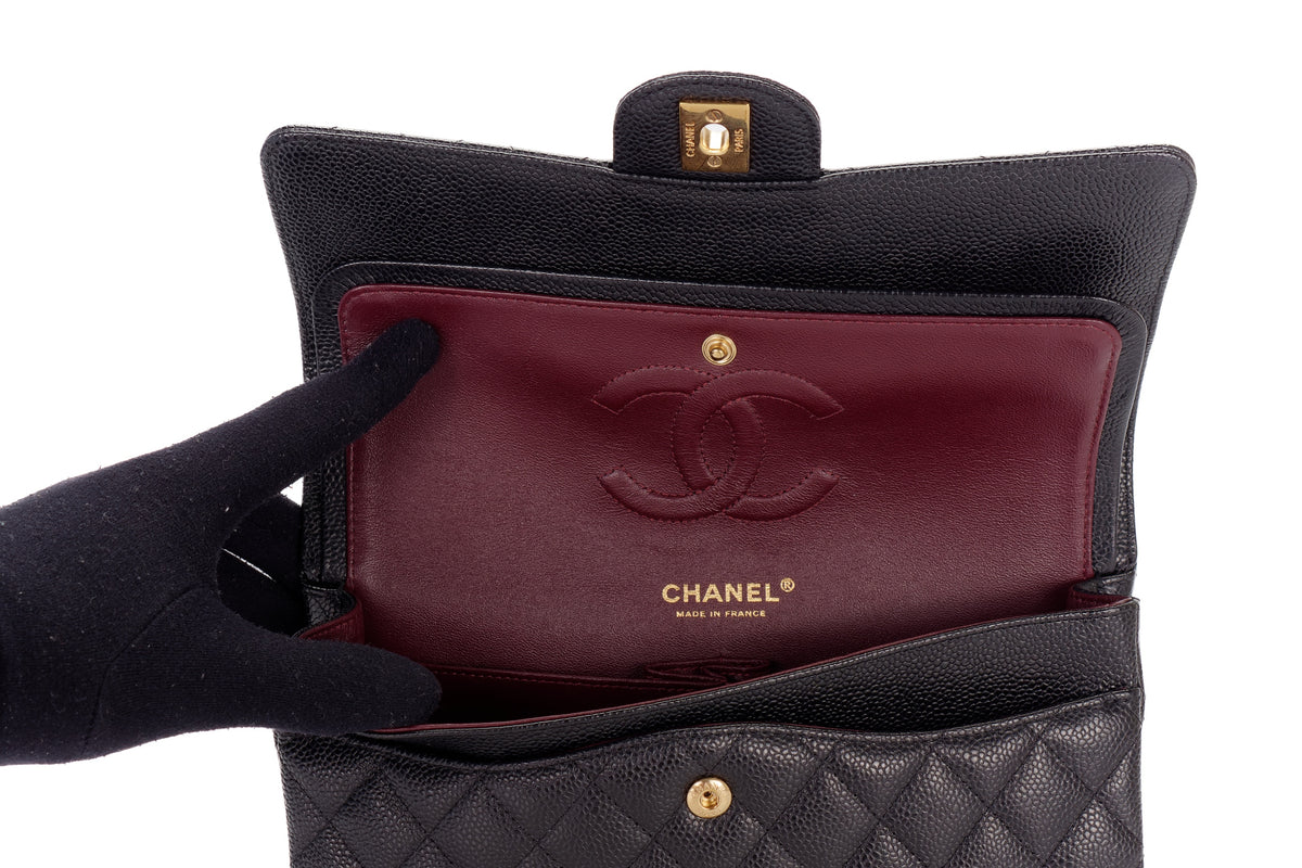 Chanel Medium Classic Flap Black Caviar Gold Hardware - view 10