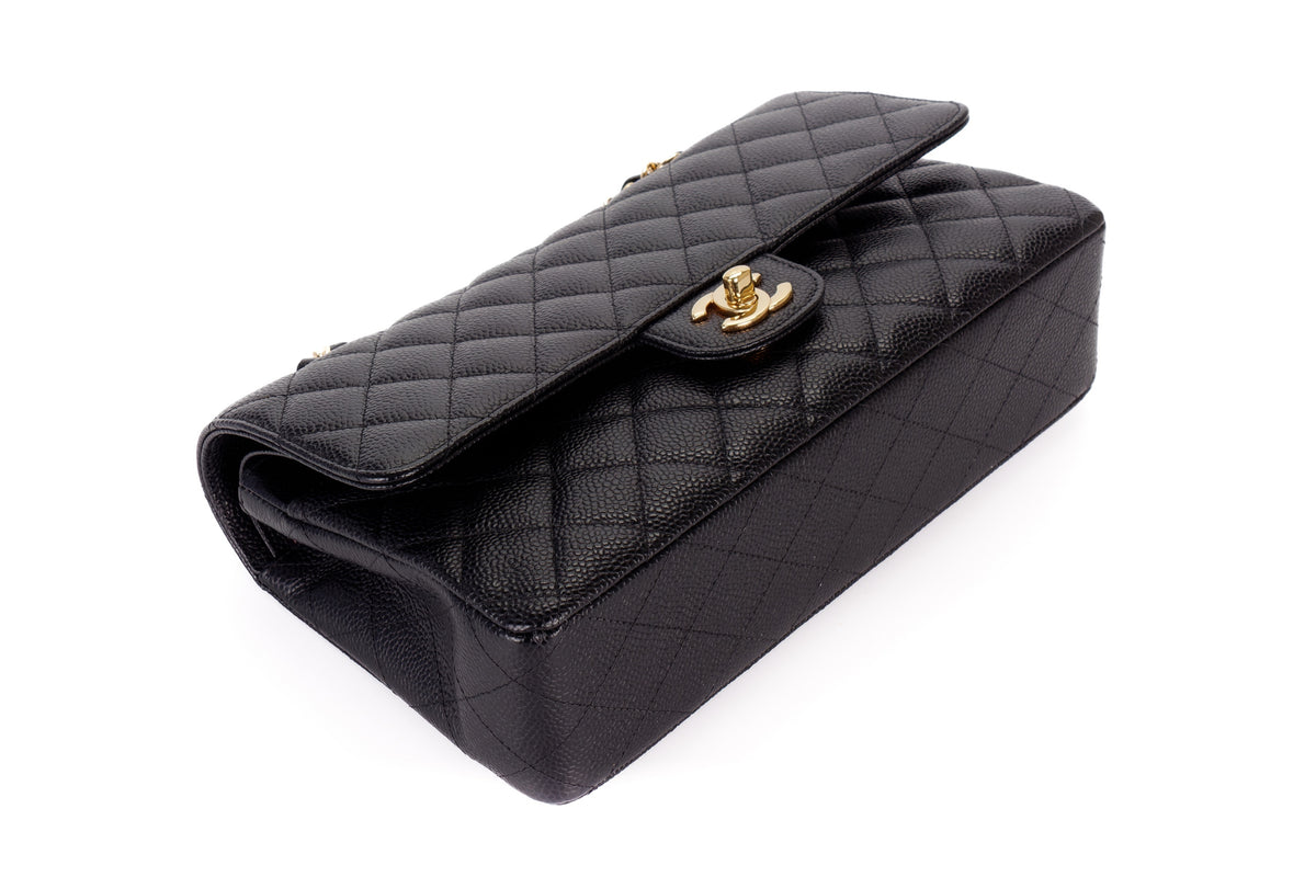 Chanel Medium Classic Flap Black Caviar Gold Hardware - view 12